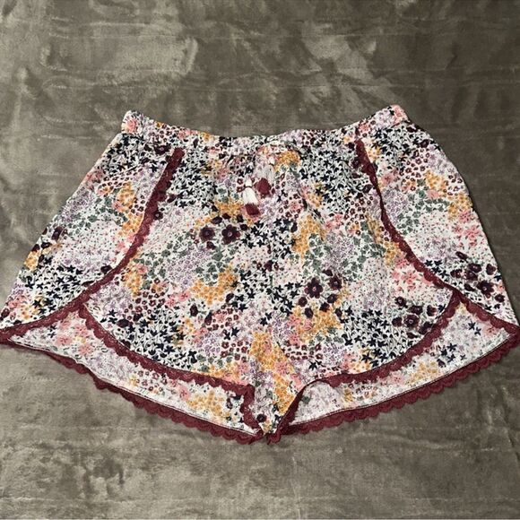 Cynthia Rowley SโDolly Meadow Floral White Burgundy Cotton Camisole Short PJ Set - Picture 6 of 11